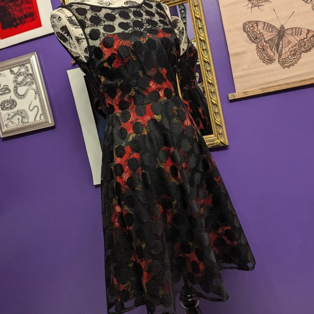 Betsey Johnson Floral Polka Dot Dress - Picture 2 of 6